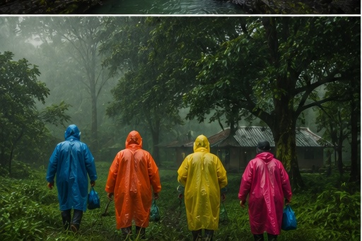 Local guide walking through the misty Kunjiyarpathy rainforest