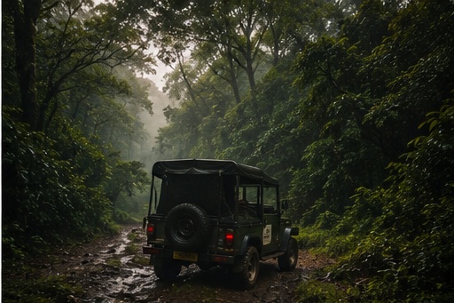 Off-road jeep access through remote Kunjiyarpathy forest tracks